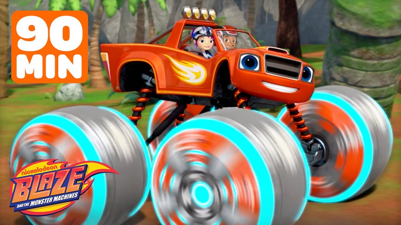 90 MINUTES of Blaze's Best Monster Machine TIRES! 🛞 | Blaze and the Monster Machines