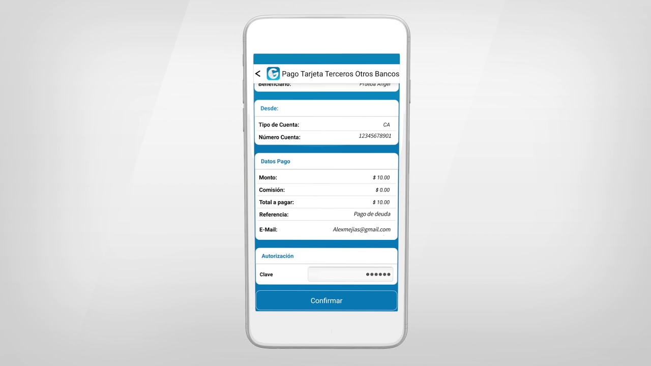 Pagos a través de Banca Móvil
