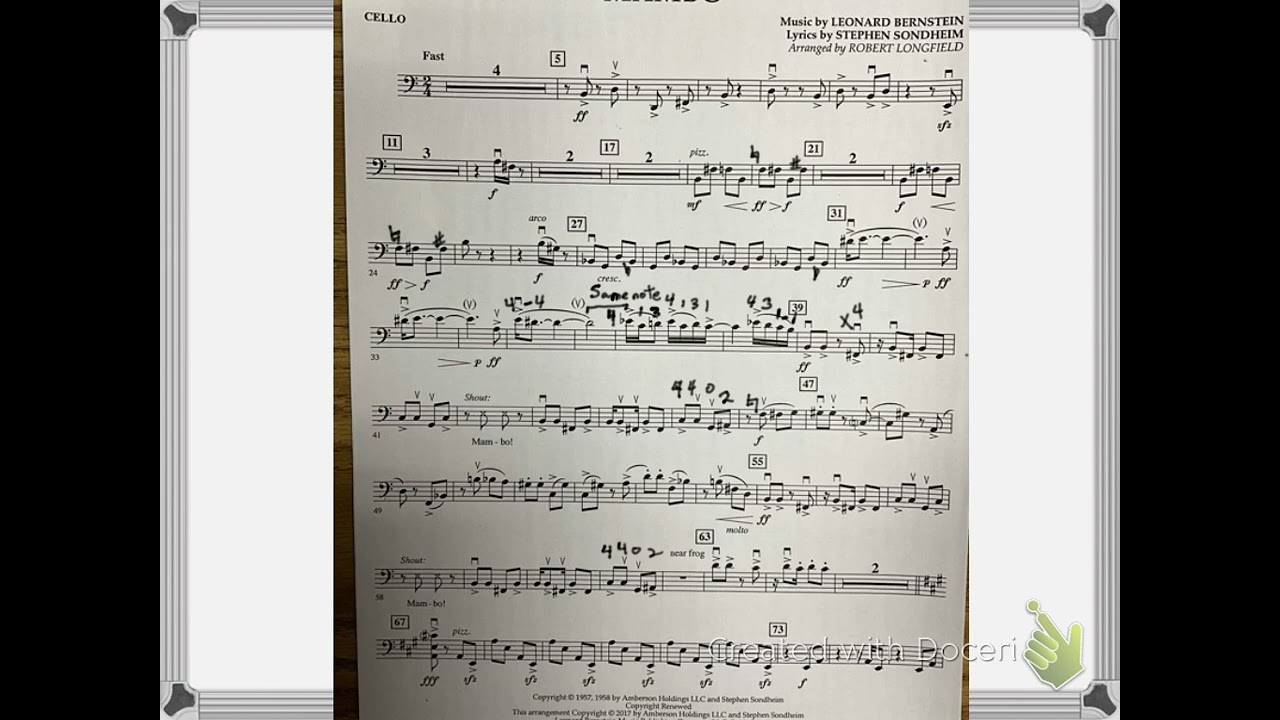 Mambo cello page 1