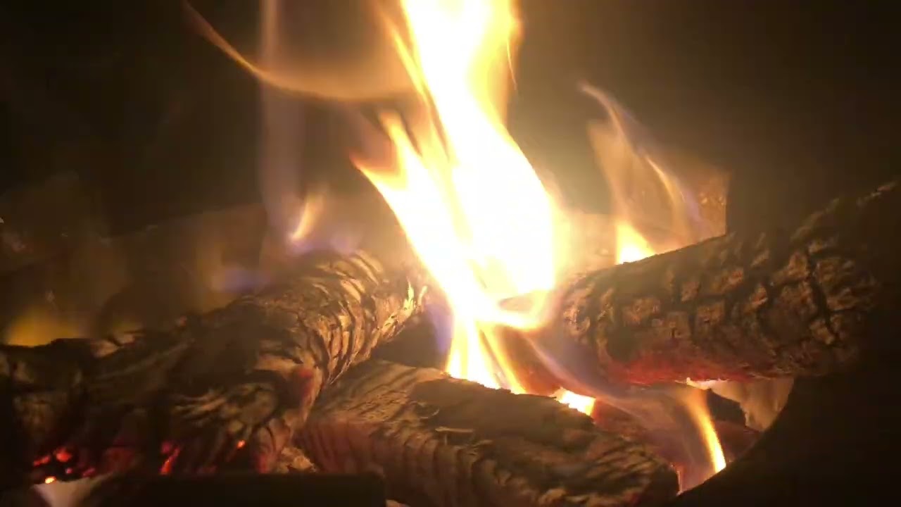 Dark fire background video|Satisfying ASMR|Burning fireplace video 