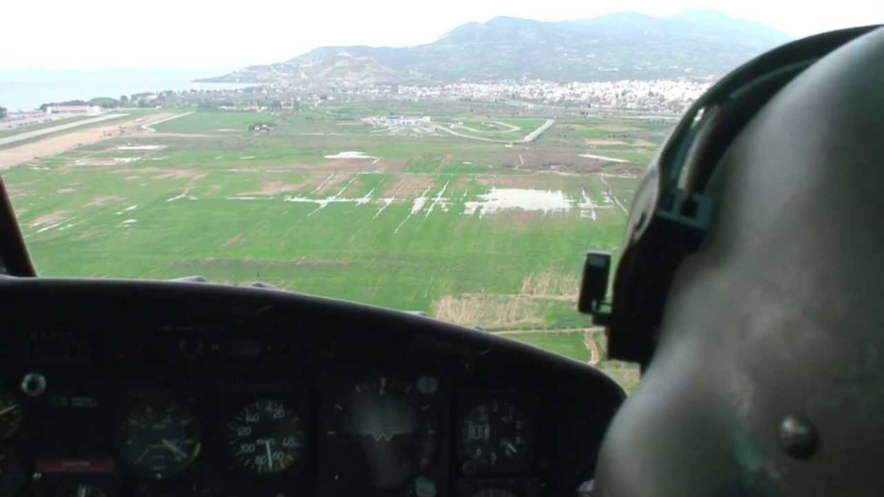 Hellenic Army Aviation UH-1H on final at LGMG with many birds passing under!!