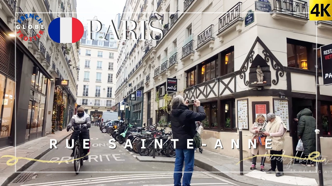 Paris 2nd arrondissement France Walking Tour Winter 4K 🇫🇷 Rue Sainte-Anne ➜ Richelieu