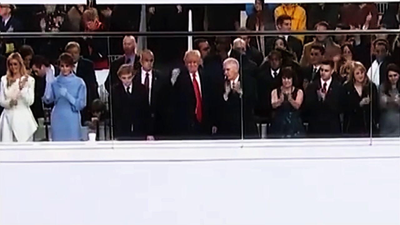 Excited Barron Trump at inaugural parade