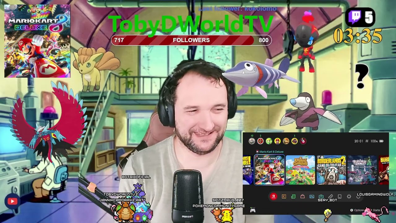 Heute mit Mario Kart 8 Deluxe und World. Habt viel Spaß beim zuschauen.