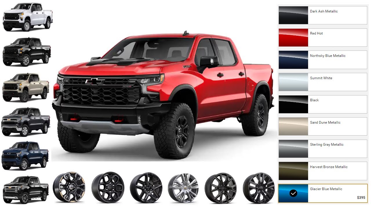 2023 Chevrolet Silverado 1500: Different trims, Options, Colors, Wheels, ETC...