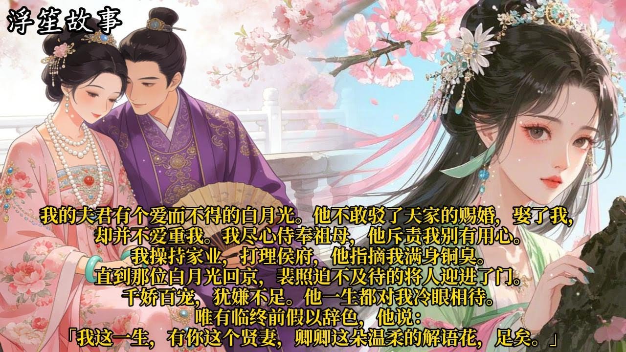 我的夫君有个爱而不得的白月光。他不敢驳了天家的赐婚，娶了我，却并不爱重我。我尽心侍奉祖母，他斥责我别有用心。#重生 #大女主 #复仇 #宫廷 #夺权 #古风 #小说