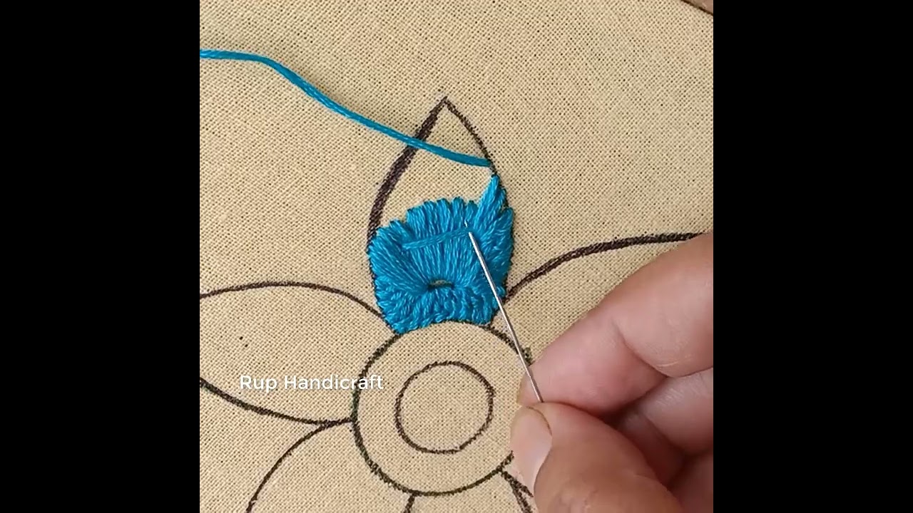 Basic Hand Embroidery | very easy Buttonhole stitch amazing  florar design needle work #embroidery