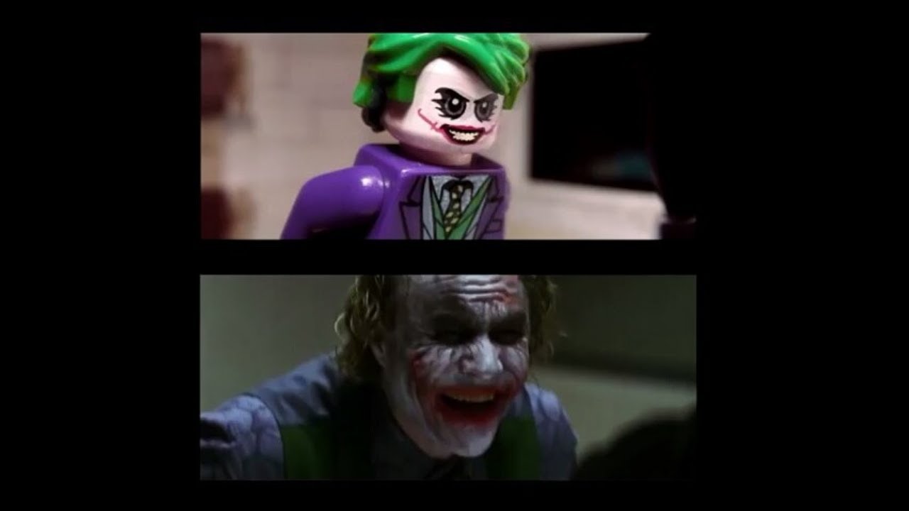 The Dark Knight LEGO Interrogation Scene SIDE BY SIDE