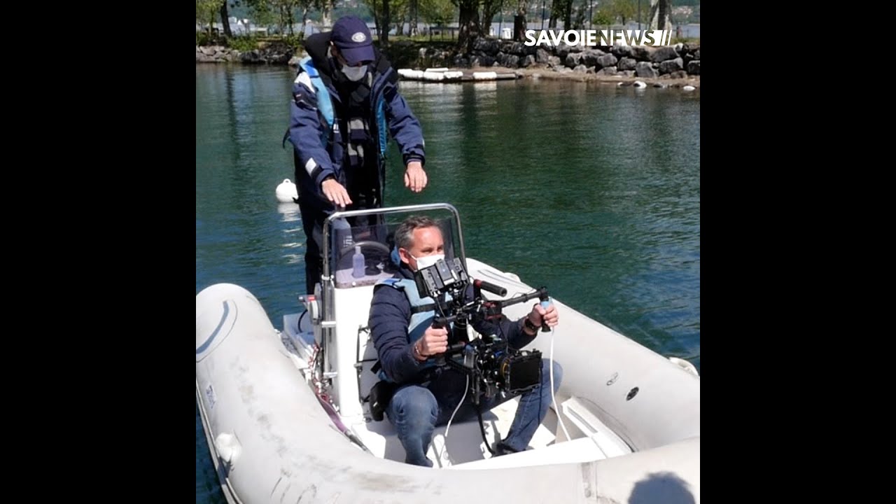 Le Bourget du Lac : Tournage de la série Cassandre sur le lac du Bourget