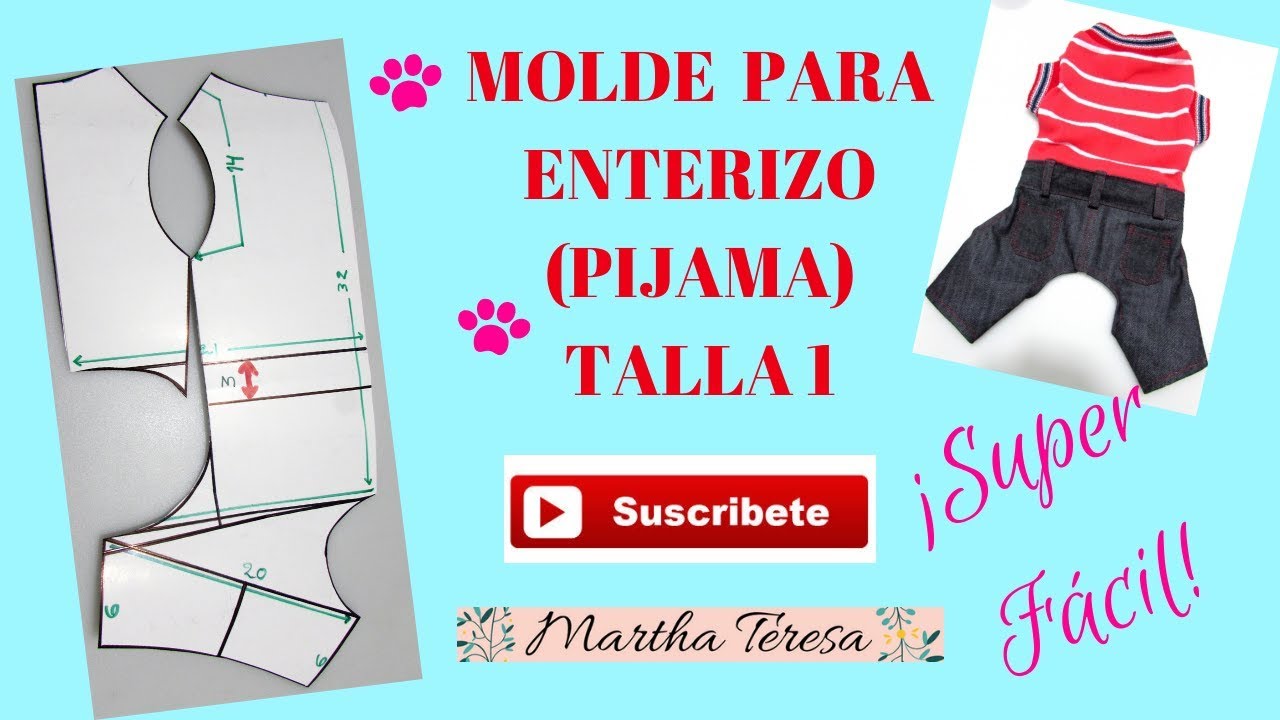 MOLDE DE ENTERIZO PARA PERRITOS TALLA 1 - DIY.