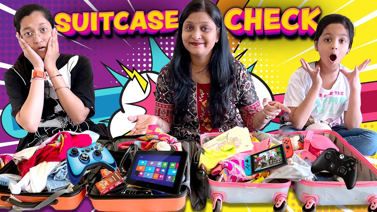 SUITCASE CHECK 😮| Surprise Suitcase Checking by Mummy😲 | Funny Video | Cute Sisters