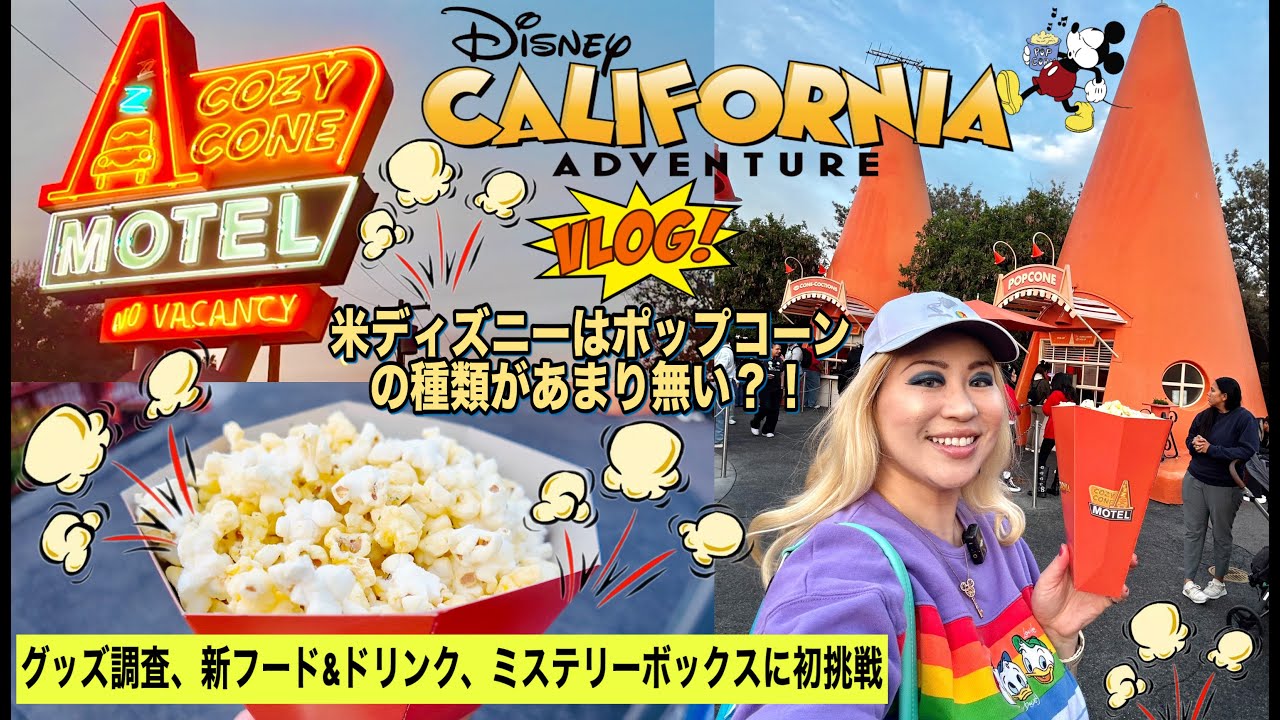 A FUN DCA DAY！ポップコーン調査第２弾！🍿✨カーズエリアの新ドリンク、アベンジャーキャンパスで新しいフード試したり、グッズ調査したりとゆったりDAY VLOG！
