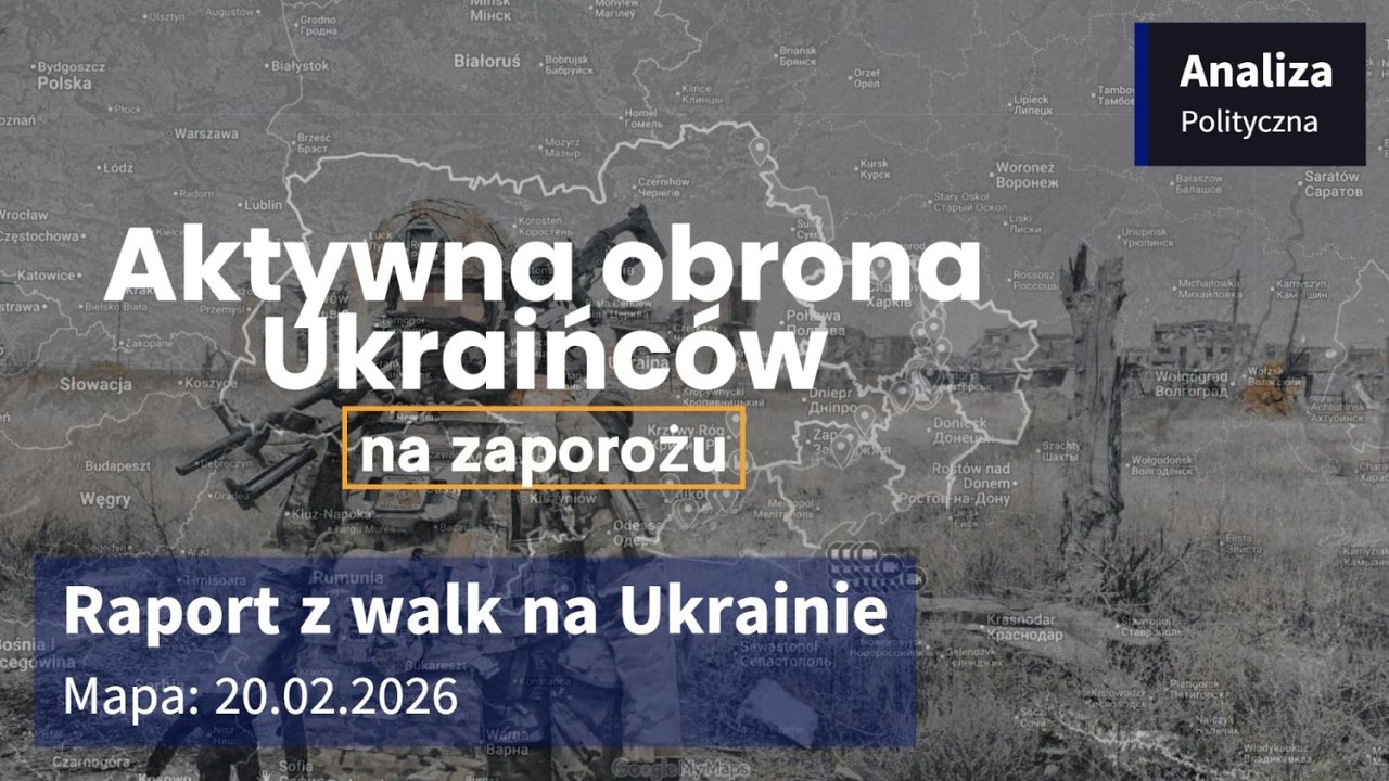 Wojna na Ukrainie Mapa 20.02.2026 - Aktywna obrona Ukraińców na zaporożu
