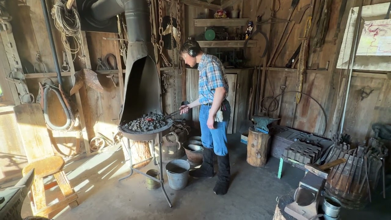 Hunt Blacksmith shop making S hooks