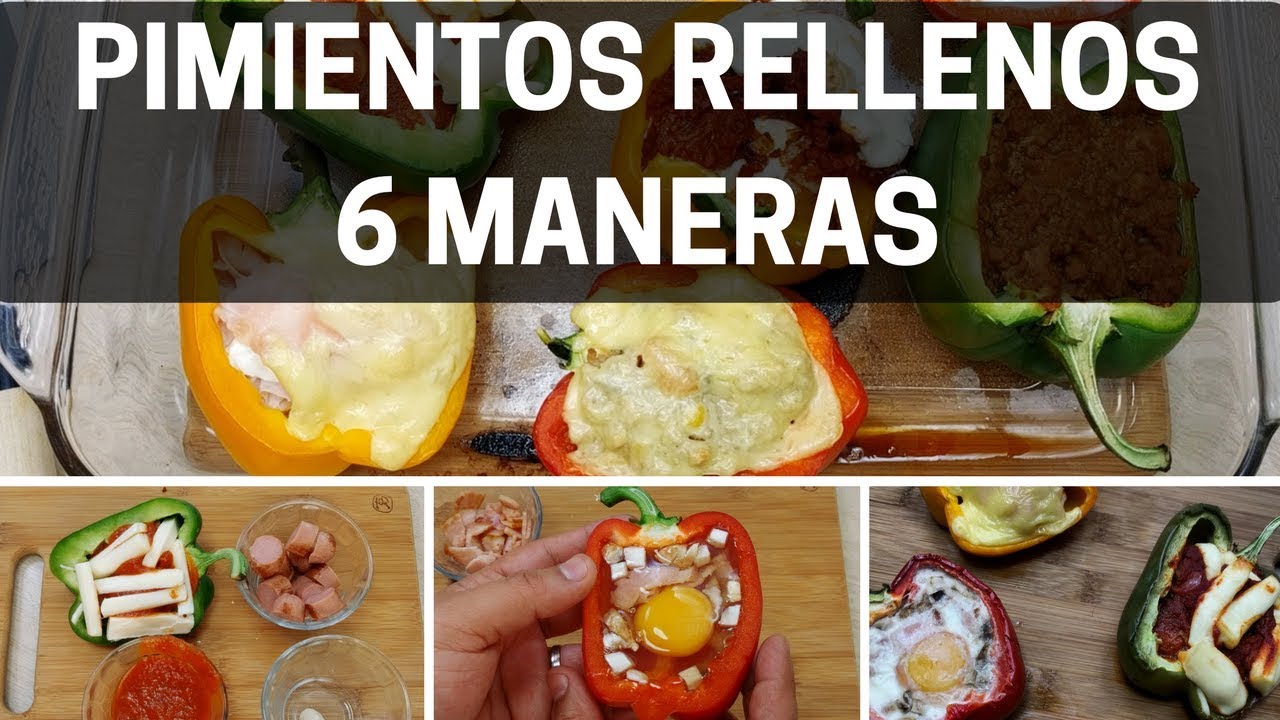 🫑 Pimientos Rellenos al horno -  6 Maneras