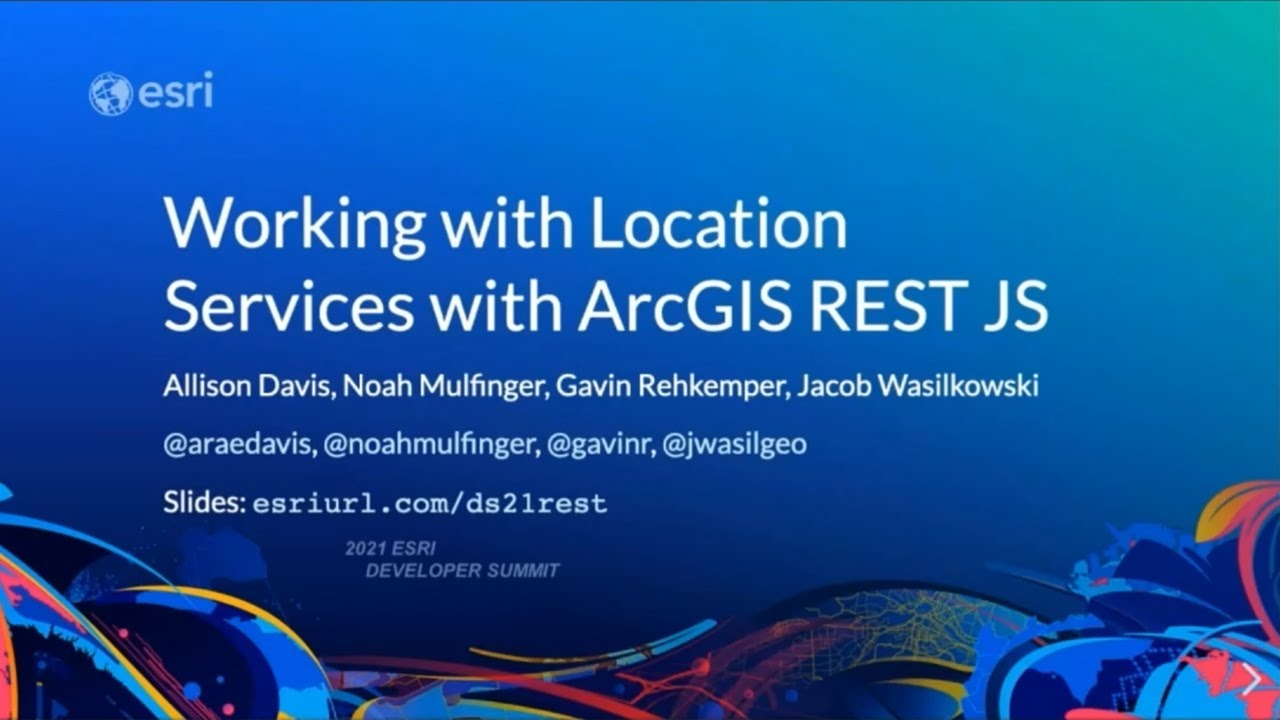 Working with Location Services with ArcGIS REST JS