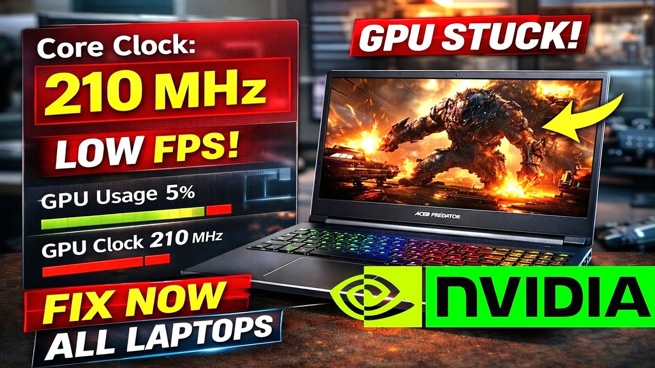 FIX NVIDIA GPU Stuck at 210 MHz on Acer Predator (Works on ALL Gaming Laptops!)