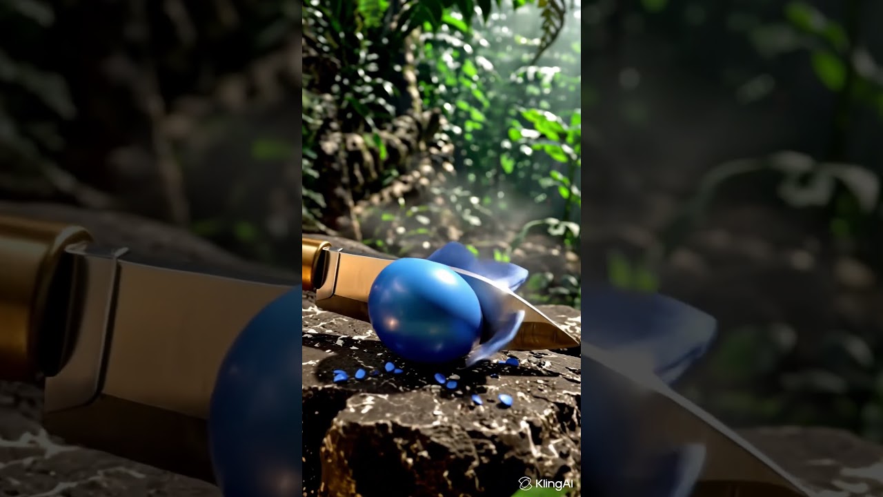 Cutting Blue Egg AI 🐸💙 #ai  #shorts  #satisfying  #animals