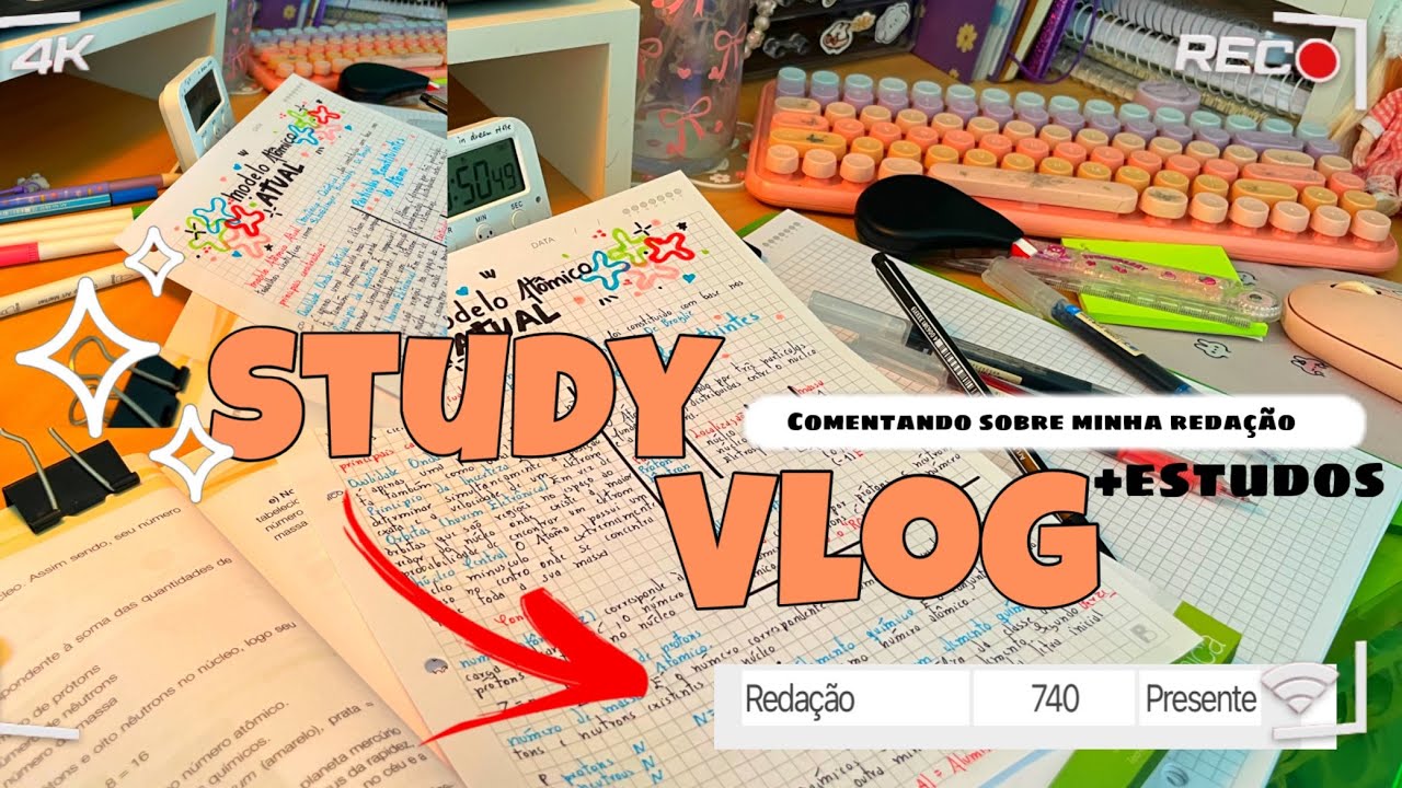 Study Vlog (Minha redação + Comentário+ estudos) 740 ✨🌱#study #enem 