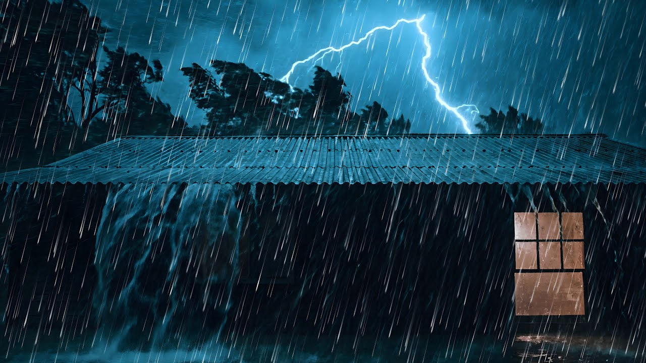 Fall Asleep FAST Tonight 😴 Heavy Rain & Loud Thunder on Tin Roof #66