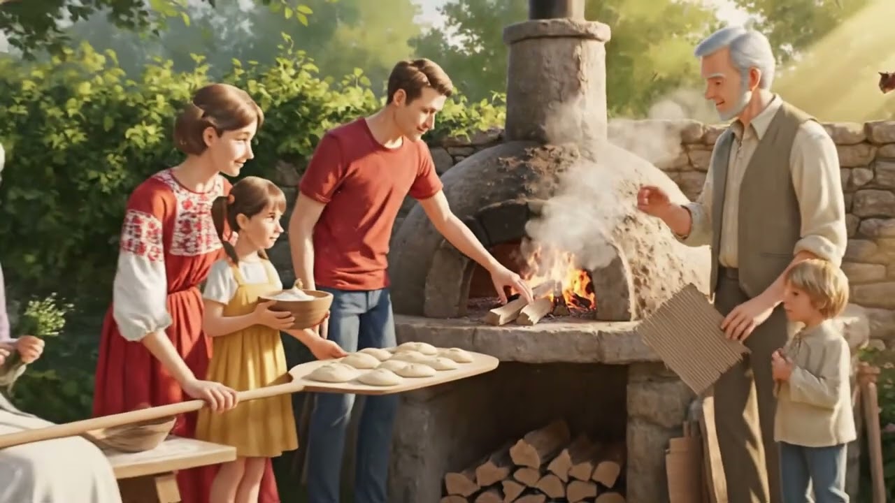 Sunlight Through the Laundry Line 🌿 Cozy Family Life in a European Cottage | Ghibli-Style Animation