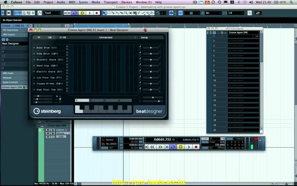 Cubase 5 Beatmaking with Groove Agent One and Beat Designer