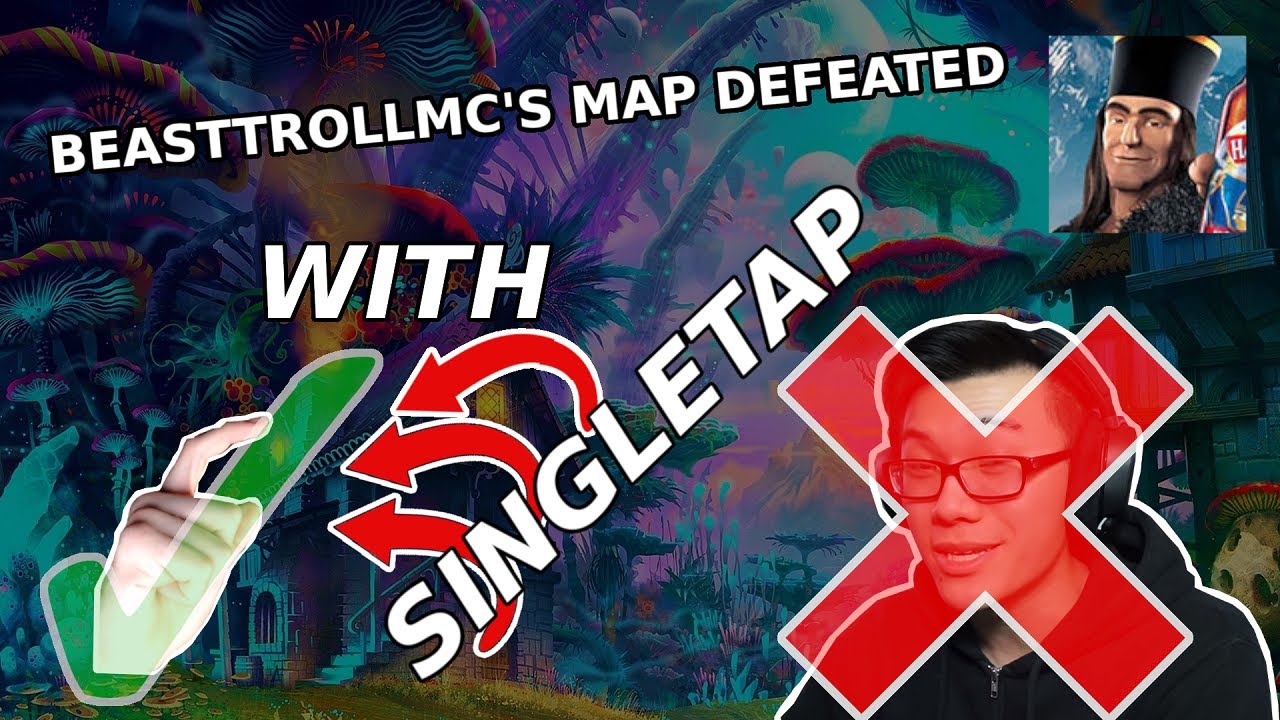 I DEFEATED BEASTTROLLMC'S MAP WITH ONE FINGER!!!