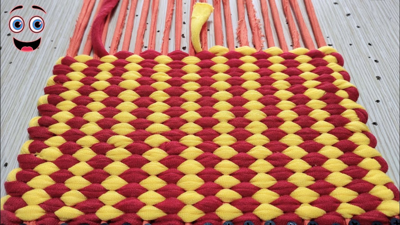 Super Easy mat project, doormat making at home with old clothes, paydan banane ka tarika DIY کاردستی