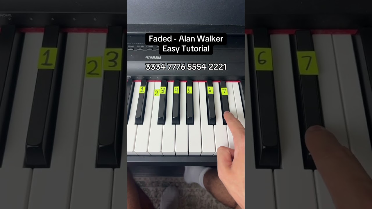 Faded - Alan Walker Easy Piano Tutorial 