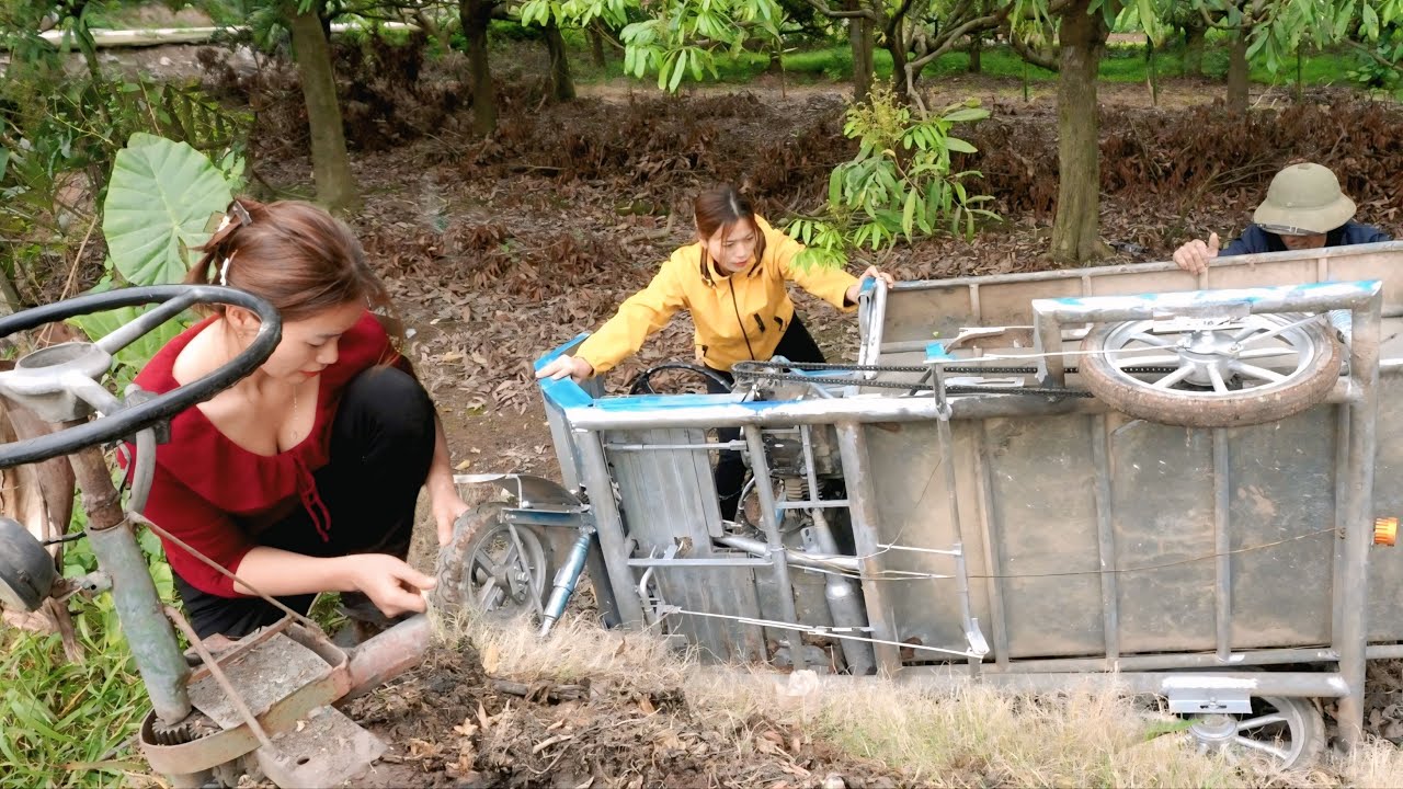 Time Lapse Video: Girl Challenges to COMPLETELY RESTORE a Tricycle and a HONDA Cud Deluxe.