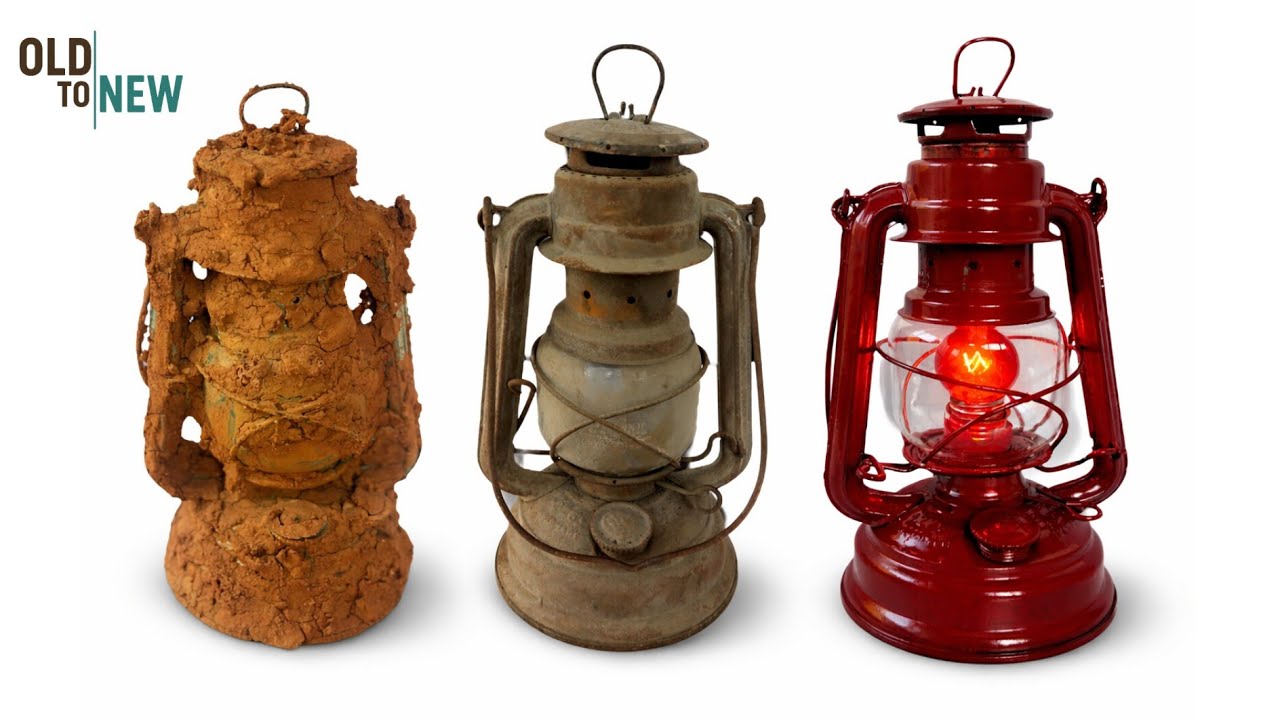 How to make a beautiful red lantern from a rusty lantern😱🤯🤩