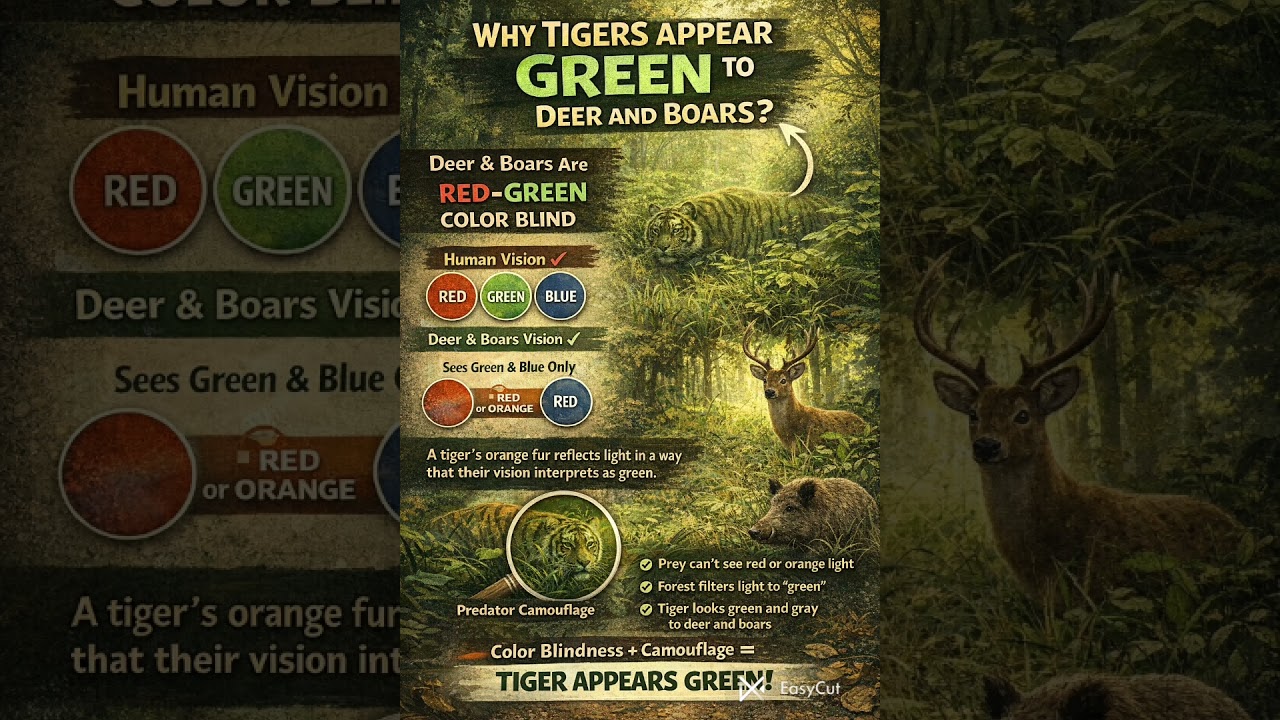 Why Tigers Look GREEN to Deer? 🐅 | Science of Camouflage