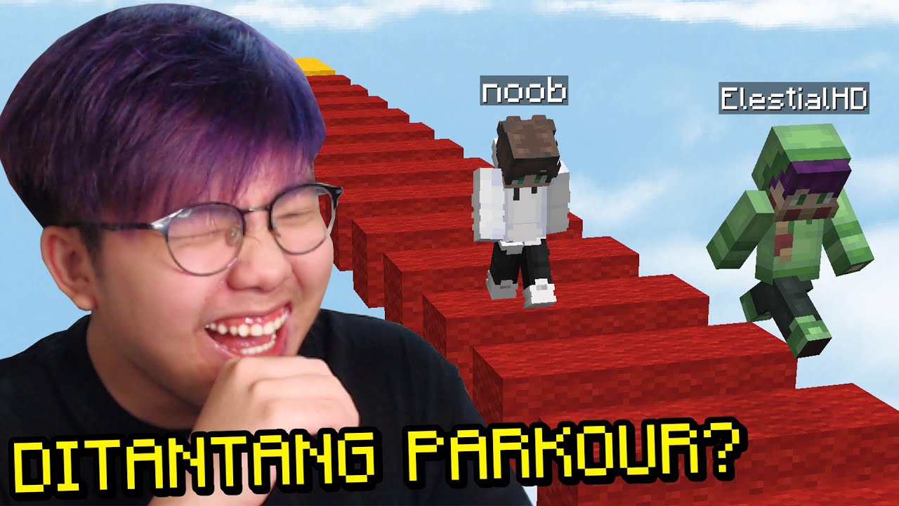 Jadi Gw Ditantang Buat  Parkour di Map Minecraft Tergampang Sama Noob
