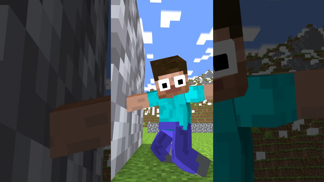 HELP Herobrine Move A Block VS Monster School students (Bones - Imagine Dragons) #shorts #herobrine