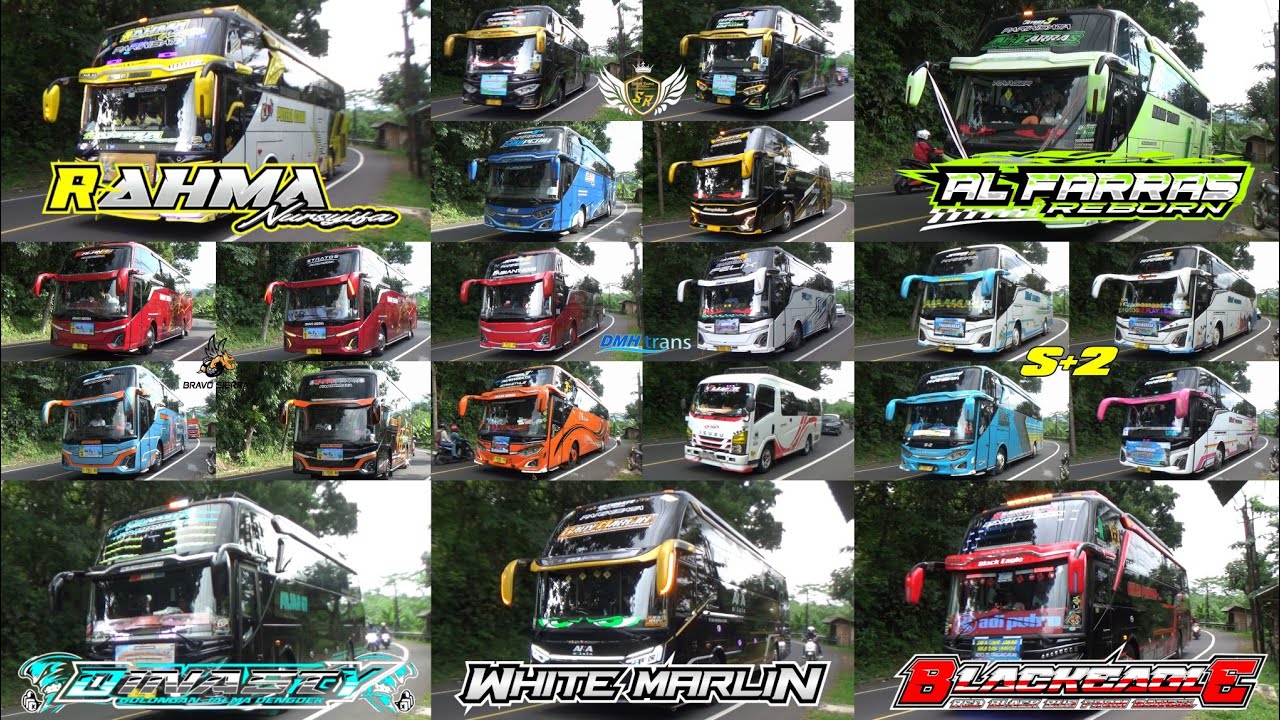 Mobil Bus Telolet Rahma Nursyifa, Al Farras, White Marlin, Dinasty, Black Eagle, Bimasakti, Galantis