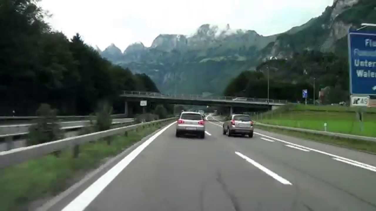 From Flims to Zürich / Schweiz / Autobahn A13/ A3/ 2010 / 720p HD