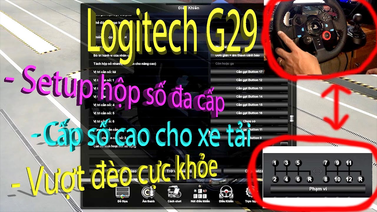 Cách setup hộp số đa cấp cho xe tải trên bộ Vô lăng Logitech G29|game lái xe mô phỏng|ats|ets2