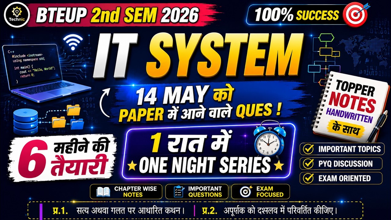 IT-System One Shot Marathon 🔥 | 2nd Semester All Branch | सम्पूर्ण तैयारी | BTEUP Semester Exam 2026
