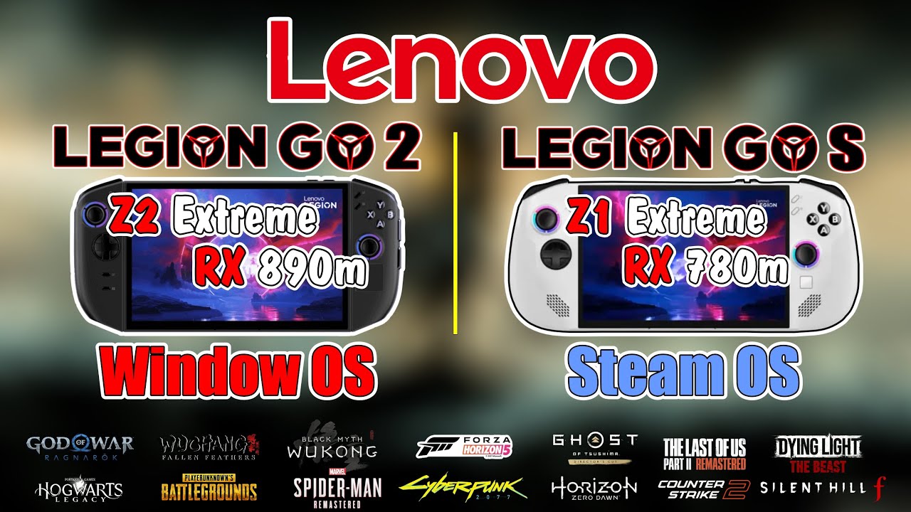 Legion Go 2 Z2 Ex Win Os Vs Legion Go S Z1 Ex Steam OS Test 15 Game Low Setting TDP 30W
