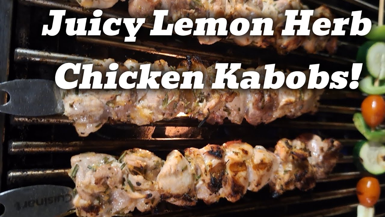 The JUICIEST Lemon Rosemary Chicken Kabobs You'll Ever Eat!