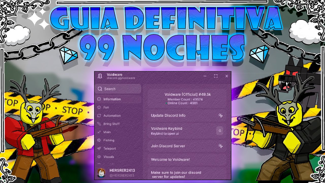 📜 GUIA VOIDWARE PARA 99 NOCHES EN EL BOSQUE 📜 | 📝 SCRIPT | 📚 TUTORIAL | 💡 EASY |