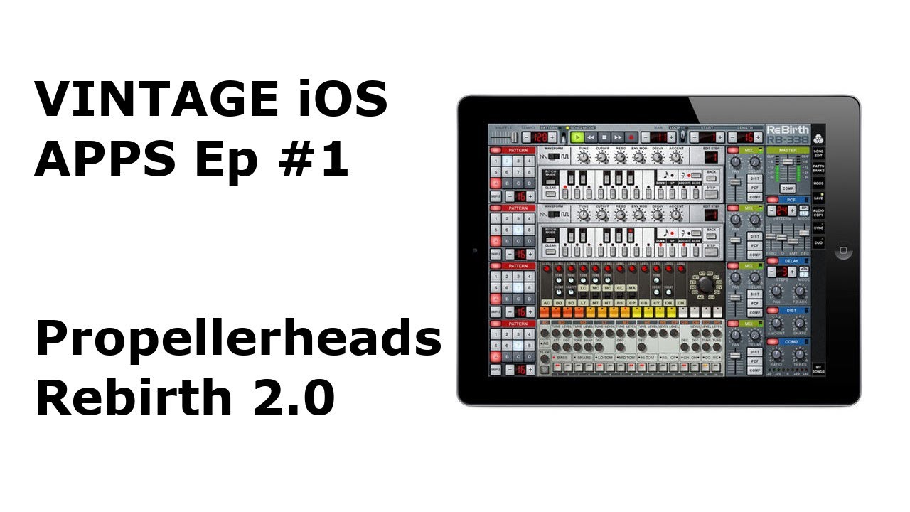 Vintage iOS Apps Episode 1 Rebirth 2.0 from Propellerheads!!! Demo+Jam (2x303+909+808 and a few fx)