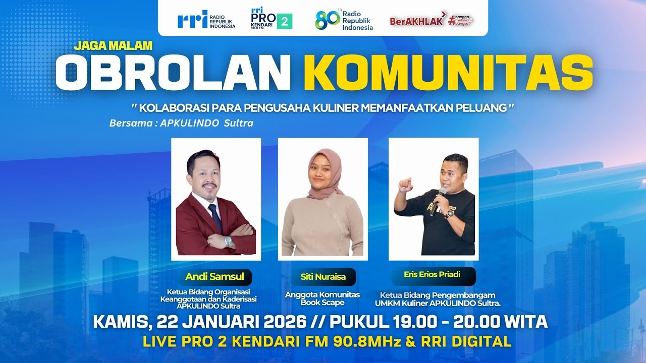 LIVE PRO 2 KENDARI - OBROLAN KOMUNITAS (KAMIS, 22 JANUARI 2026)