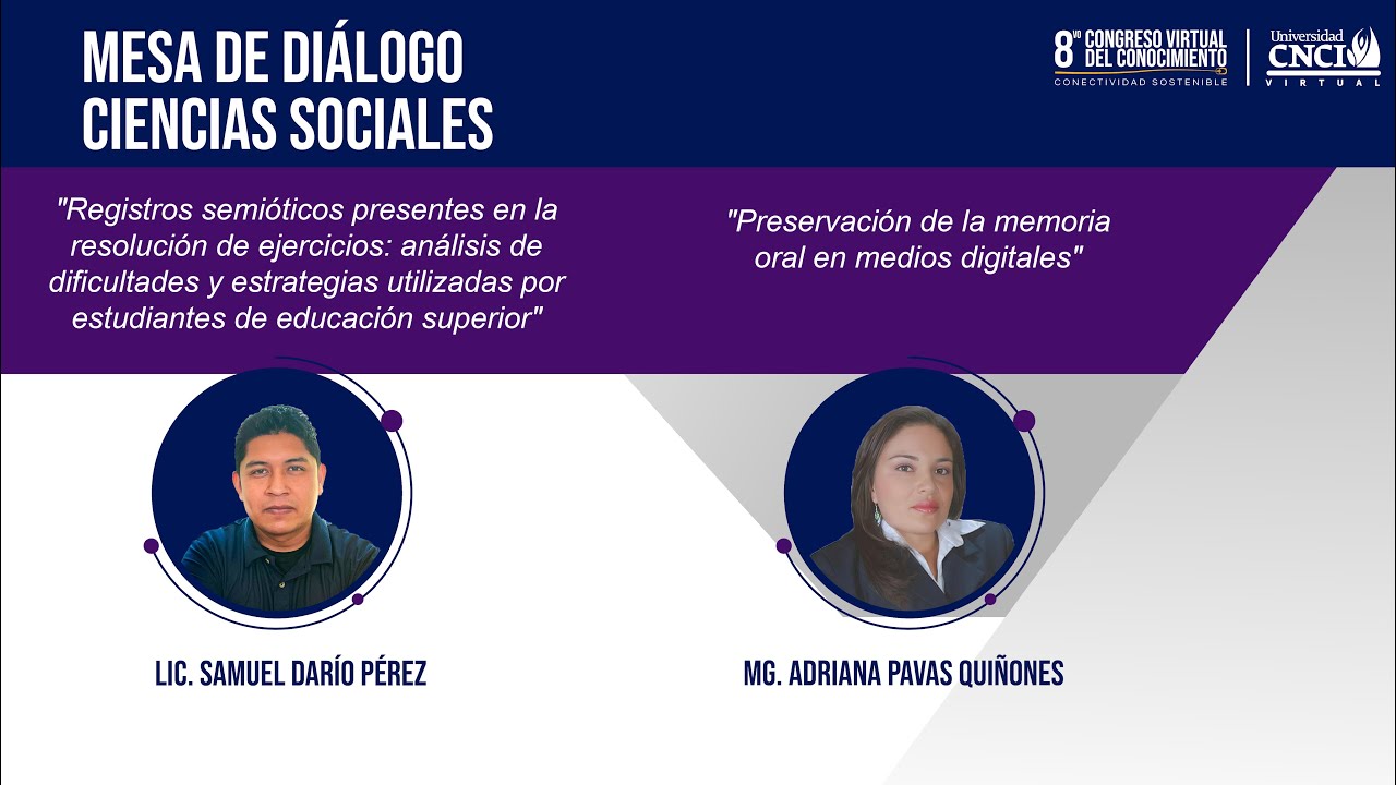 Mesa de Diálogo: Ciencias sociales - Registros semióticos presentes en la resolución de ejercicios