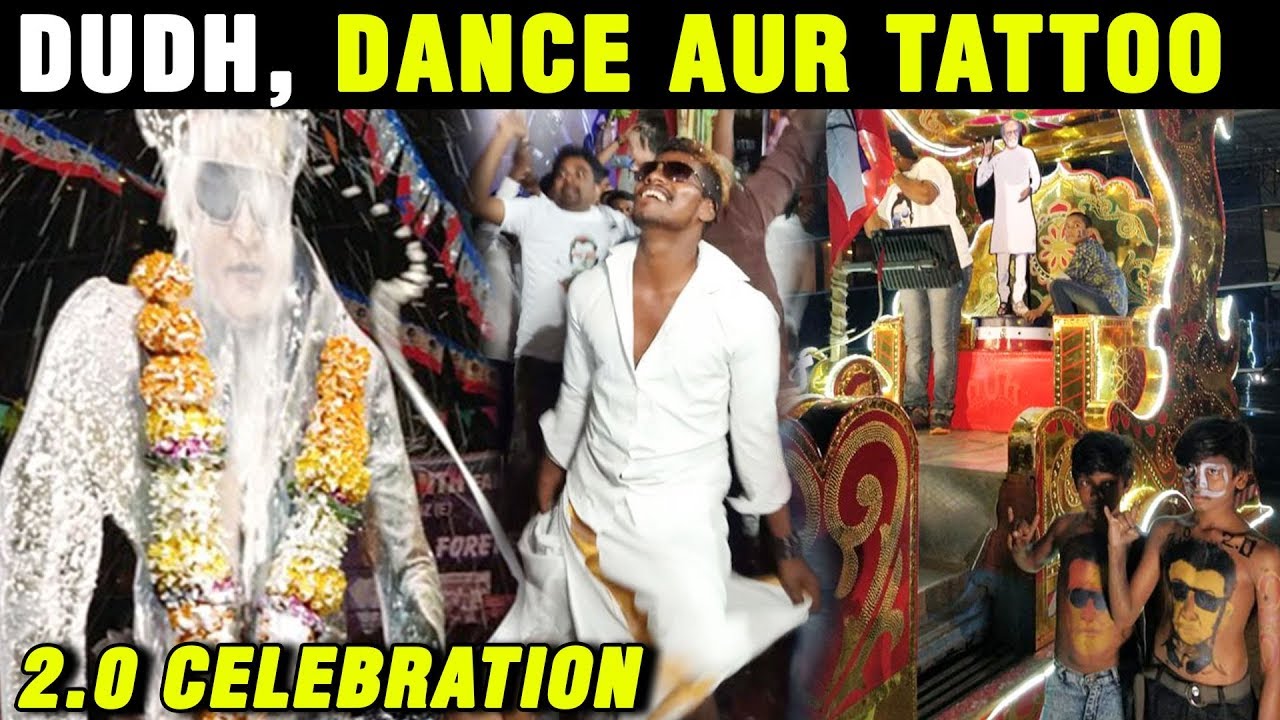 2.0 Release First Day Fans Celebrate in Mumbai - Rajinikanth and Akshay Kumar