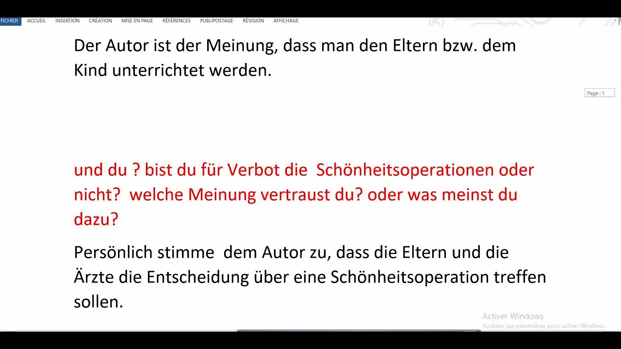 Telc B2 mündliche Prüfung Teil 2 -Schönheitsoperationen bei minderjährigen