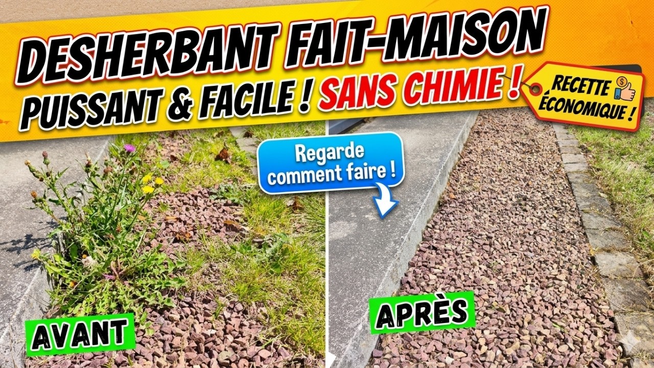 Enfin des graviers sans herbe. Désherbant simple et efficace 👍