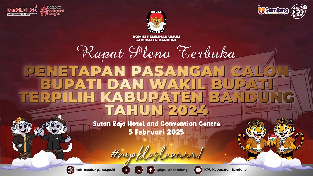PENETAPAN PASANGAN CALON BUPATI DAN WAKIL BUPATI TERPILIH KAB BANDUNG TAHUN 2024