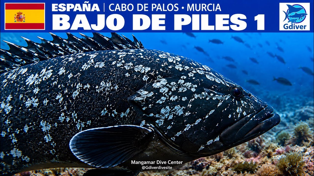 Piles 1. Cabo de Palos. Murcia. Meros, morenas, abadejos y barracudas. Mangamar dive center