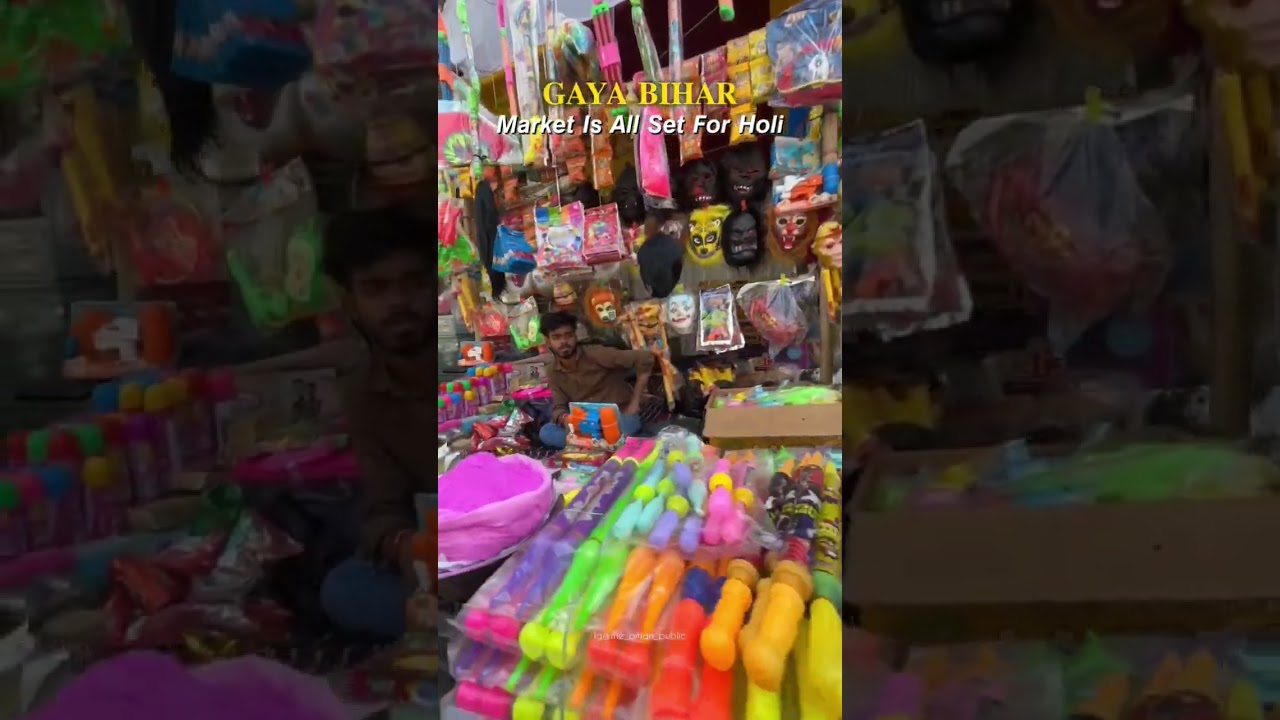 Market Is All Set For Holi Shopping 🛍️😍#gaya #bihar #holi #biharsehai #explore #100k#shorts#shopping